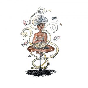 Illustration à l'aquarelle dessin humoristique fakir