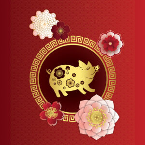 Graphisme Signe astrologique tibétain pour carte de nouvel an