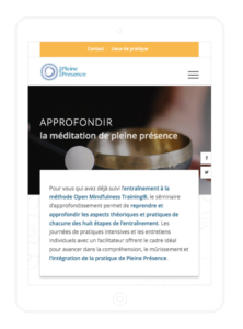 Réalisation site web responsive Institut Pleine Présence page programmes