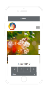 Réalisation site web responsive Institut Dharma page calendrier