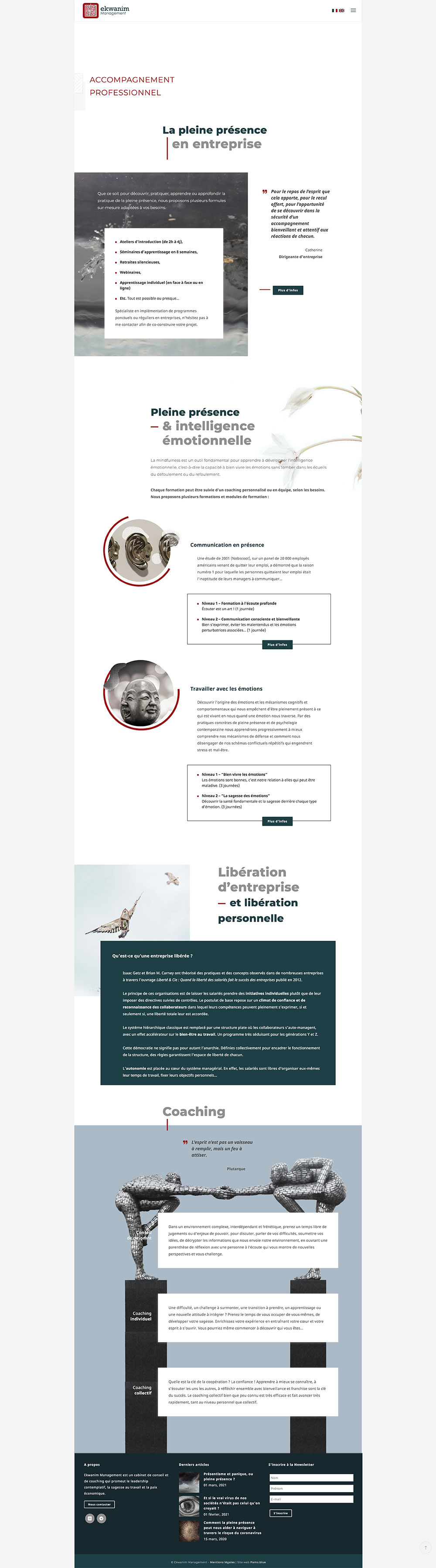 Réalisation Graphisme site web responsive Coaching