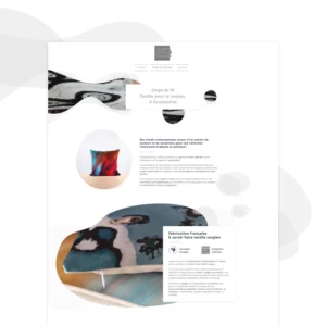 Page site web wordpress ecommerce gamme textile décoration intérieure