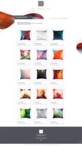 Page site web wordpress ecommerce coussins