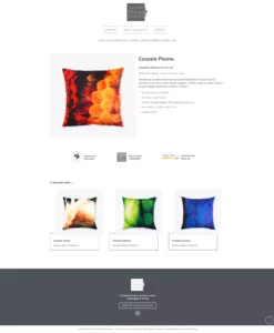 Page site web wordpress ecommerce coussins