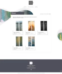 Page site web wordpress ecommerce gamme textile décoration intérieure