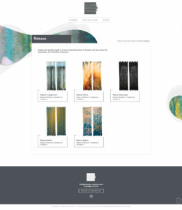 Page site web wordpress ecommerce gamme textile décoration intérieure