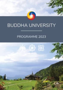 Mise en page Brochure PDF Programme avec graphisme méditation pleine présence et dharma